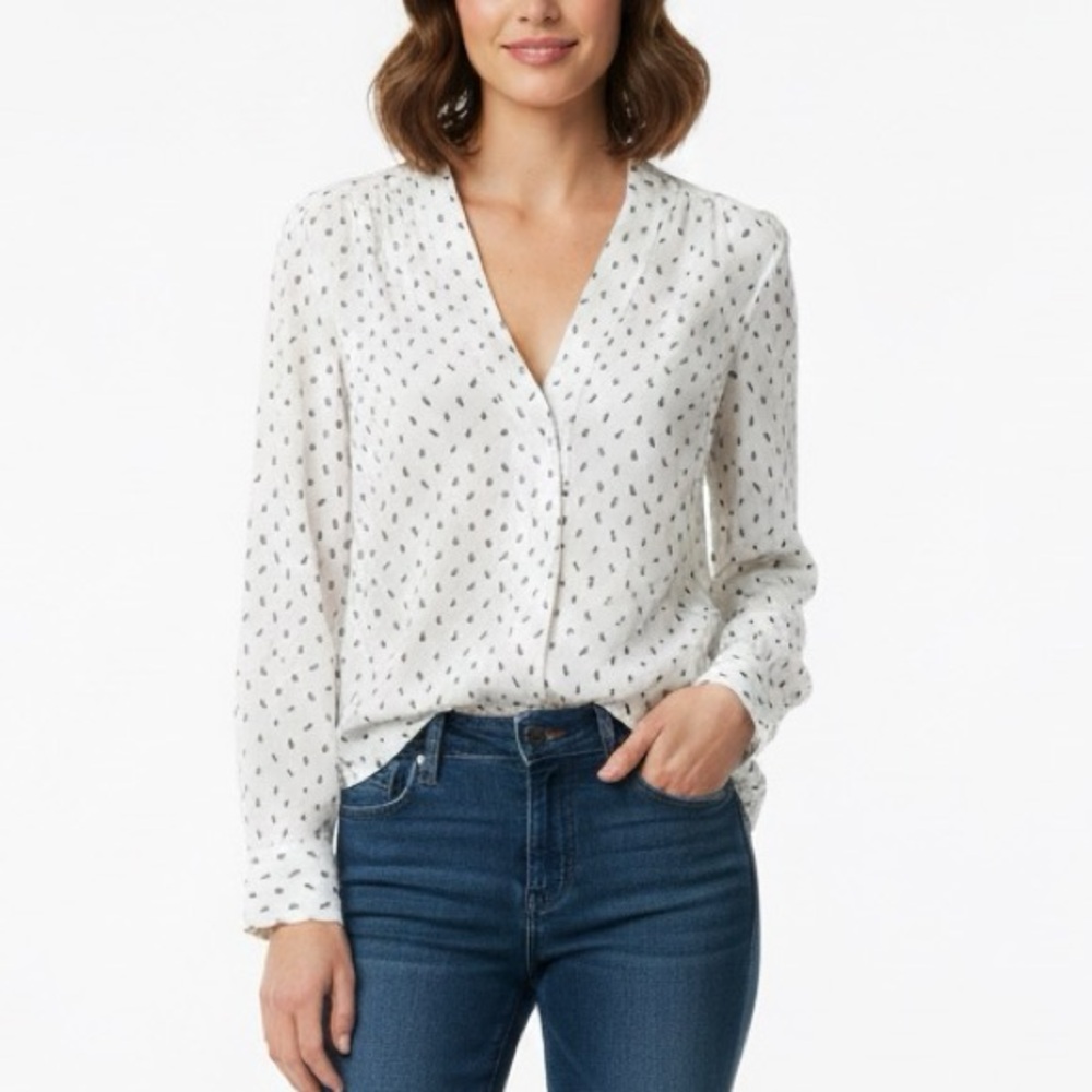 Ann Taylor Monogram Button Down Blouse - image 1